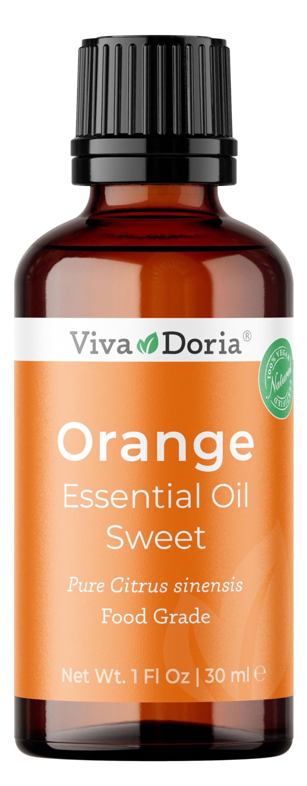Viva Doria Aceite naranja dulce 30 ml en botella ambar para difusores