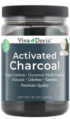 Viva Doria Virgin Activated Charcoal Powder close-up; porous texture ideal for skincare