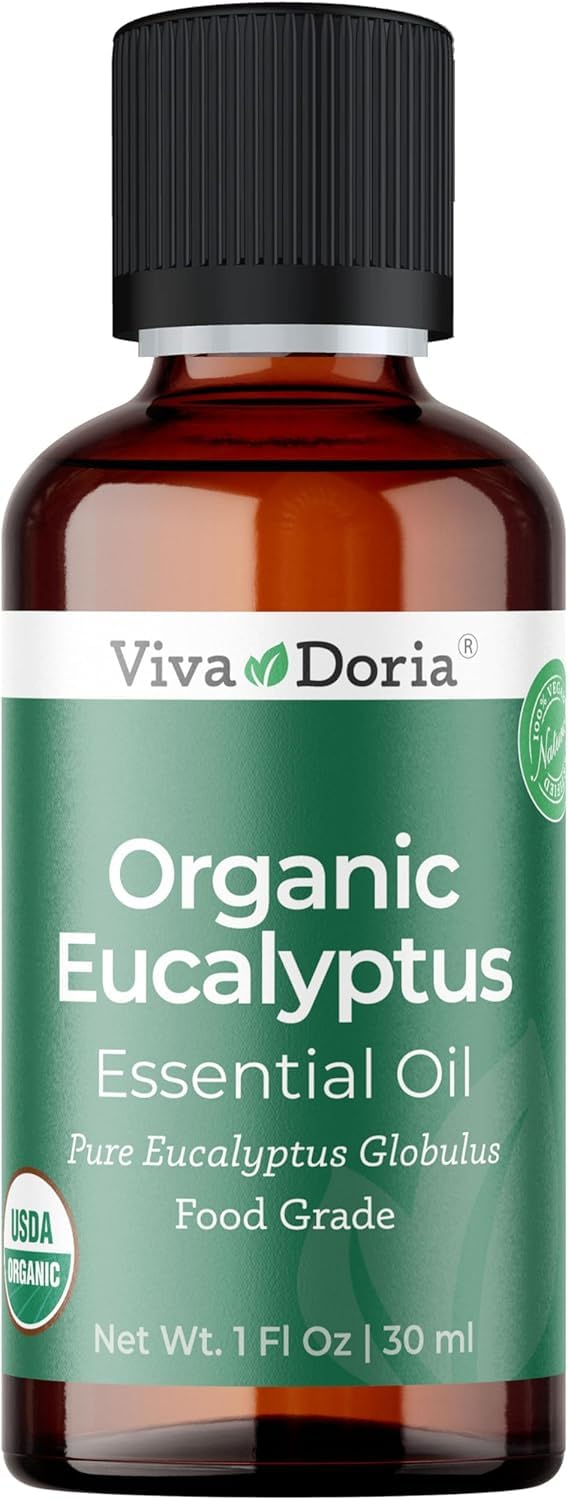 Viva Doria Aceite esencial de eucalipto en botella de vidrio para aromaterapia