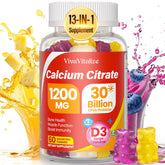 VivaVitalize 13-in-1 calcium citrate bottle front for bone support.