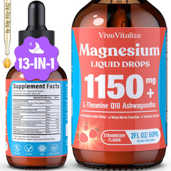 VivaVitalize Magnesium Glycinate Liquid bottle, easy-to-digest magnesium for daily wellness.
