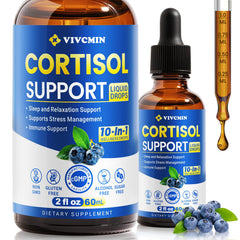 Vivcmin 10in1 cortisol supplement bottle for daily stress support.