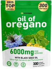 Vivcmin oregano oil bottle shows the premium formula for daily wellness.