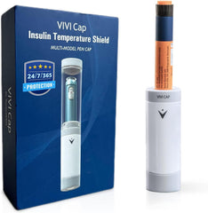 VIVI CAP insulin pen cooler with open-cap view, compact insulation for travel