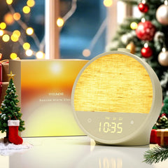 Vivilumens Sunrise Alarm Clock shows gentle dawn simulation for a peaceful wake-up