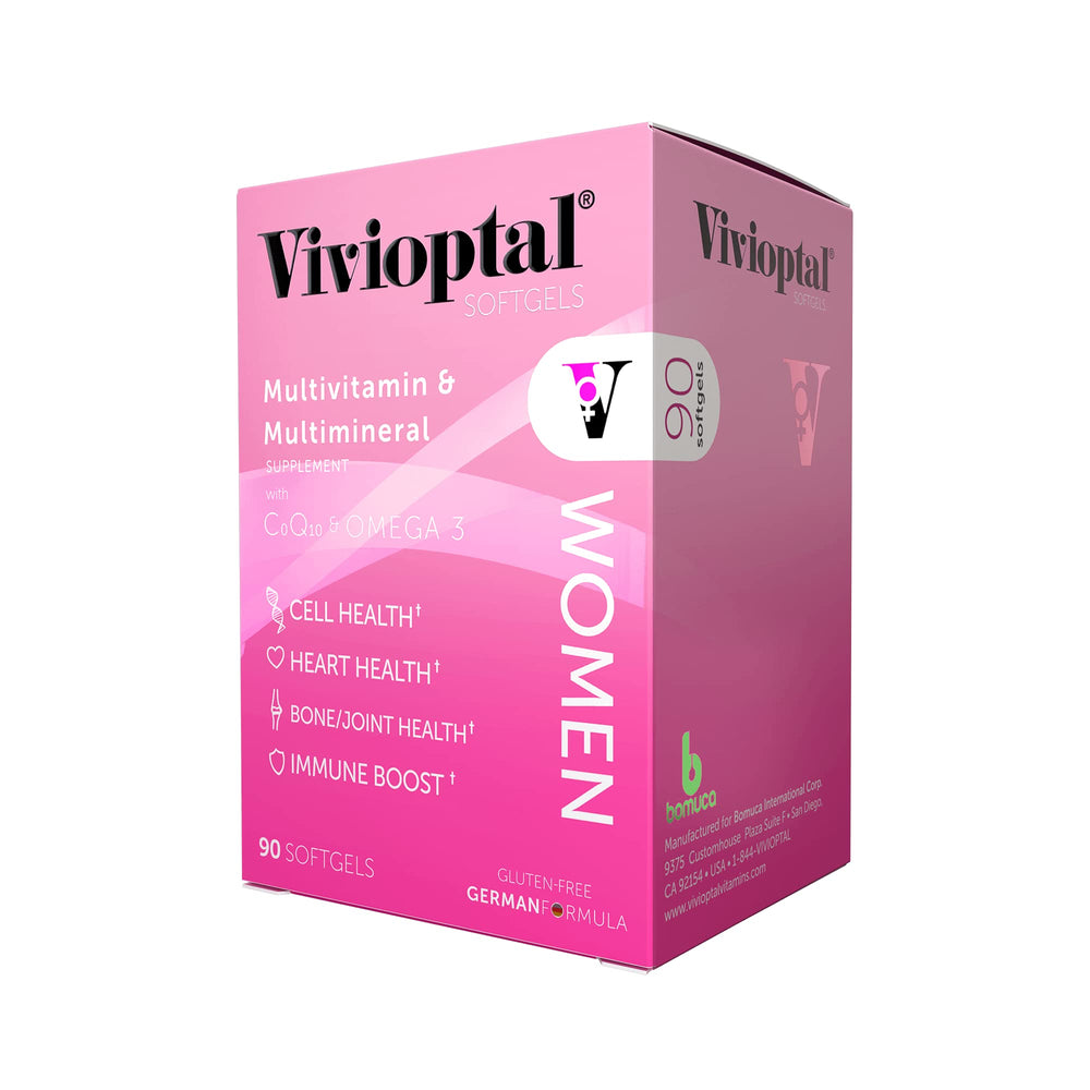 Vivioptal Women 90 softgels bottle front for daily vitality