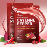 VivoNu Cayenne Pepper Softgels bottle front showing 12-in-1 blend for daily wellness