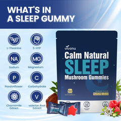 VivoNu Sleep Gummies bottle open with two gummies ready to unwind