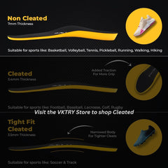 VKTRY Gold insoles highlighting arch support for customized comfort