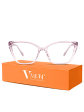 VMJFBJ blue light glasses for women with cat-eye pink frame reduce digital eye strain.