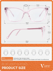 VMJFBJ women's blue light glasses designed for computer work and gaming.