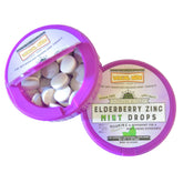 Vocal Eze elderberry mint lozenges bottle showing sugar-free mint formula for voice comfort