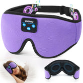 Voerou Bluetooth 3D sleep mask headphones with wireless speakers for tangle-free listening.