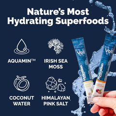 VOLI WELLNESS on-the-go hydration stick dissolving in water for convenient daily hydration.