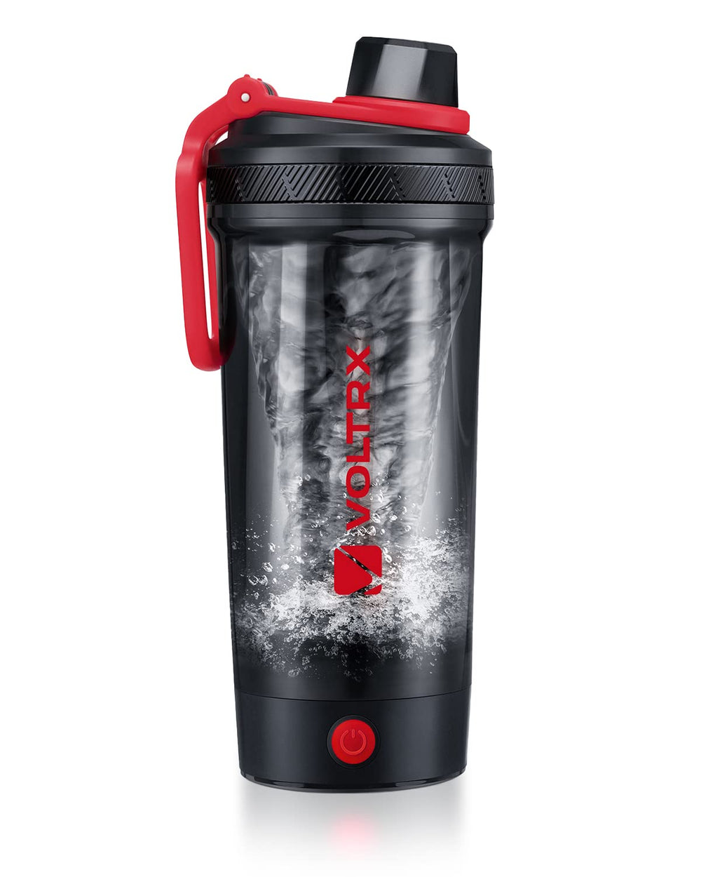 VOLTRX Gallium bottle front view showing sleek red shaker ready for workouts.