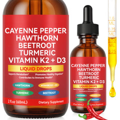 Vortexonix Cayenne Pepper Drops bottle showcases organic formula for daily wellness.