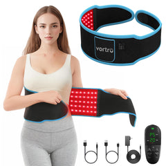 Vortro red light therapy belt front view for at-home muscle relief.