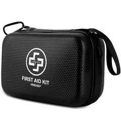 VRIEXSD Premium First Aid Kit with waterproof EVA shell for rugged outdoor protection.