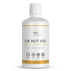 VTC VitaTradingCo. C8 MCT oil bottle front view for fast energy support.