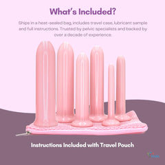 VuVa six piece set in travel pouch for discreet use on the go