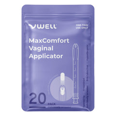 VWELL MaxComfort tapered applicator aids gentle insertion for first-time users.