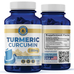 Vykee Nutrition turmeric-curcumin bottle for convenient daily joint support