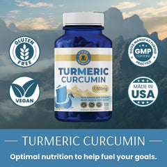 Vykee Turmeric Curcumin capsules close-up showing high potency 95% curcuminoids