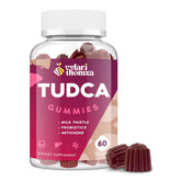 Vylarithonixa TudCA Gummies bottle front highlights vegan liver support and easy daily use
