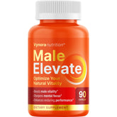 Vynora Nutrition Testosterone Booster bottle front supports energy and focus.
