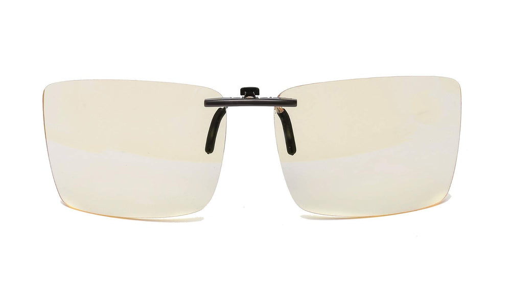Vyzia blue light clip-on over glasses blocks blue light during screen work.