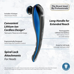 Cordless Wahl massager demonstrates portability and convenience.
