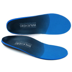 WalkHero arch-support inserts provide stable support for plantar fasciitis relief.