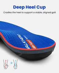 WalkHero rigid arch-support shell maintains shape under heavy use.