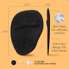 Walkize soft gel cover closeup highlights cushiony forefoot protection.