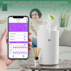 Wankeer Scent Air Machine app setup shown for Bluetooth control.
