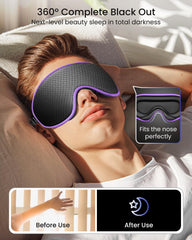 WAOAW sleep mask adjustable-strap ensures secure fit without snagging hair