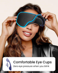 WAOAW sleep mask showing eye-space design for relaxed eyelids in darkness