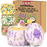 WarmEmbrace lavender soy candle in a calm, soothing ambiance