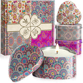 WarmEmbrace lavender scented candle in heart tin for relaxation and ambiance.