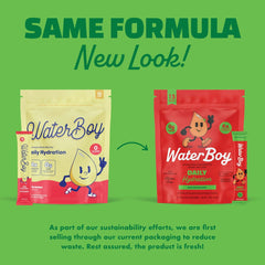 Waterboy Daily Hydration dissolving in water for quick electrolyte absorption.