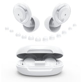 WAVEL ear plugs in leisure mode reduce ambient noise for calm cafe sessions.