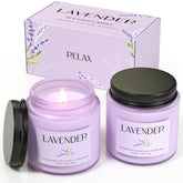 Waxcanpy Lavender Candle jar-front with calming home ambience.