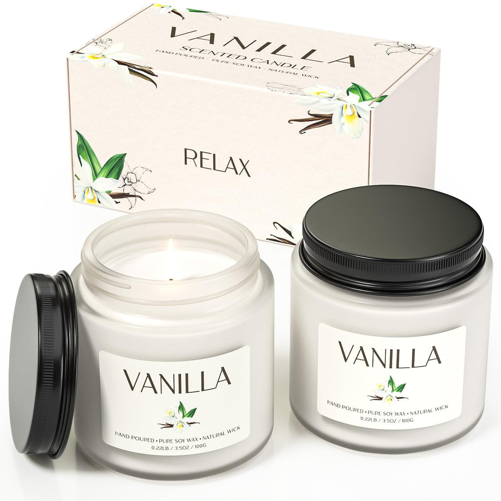 Waxcanpy vanilla candle duo in jars for cozy evenings and easy gifting.