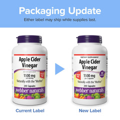 Webber Naturals ACV capsules full bottle ready for daily routine.