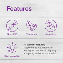 Webber Naturals magnesium glycinate capsules in vegan formula for daily support.