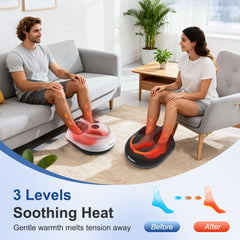 Wedpun Shiatsu Foot Massager remote control in use for convenient operation