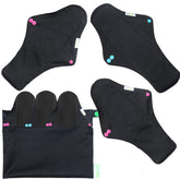 Wegreeco reusable pad outer print in black for daily comfort and discreet wear.