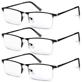 WEIMELTOY blue light blocking glasses, black metal frame, reduce eye strain during screen time