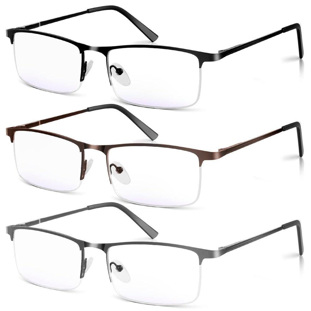 WEIMELTOY blue light reading glasses in black with lightweight metal frame for screen use