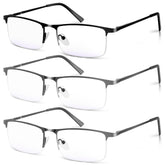 WEIMELTOY gray front view half-frame glasses for men reduce eye strain.